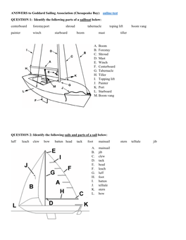 ANSWERS to Goddard Sailing Association