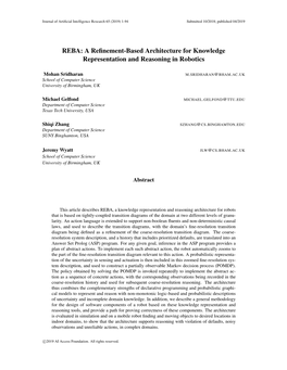 REBA: a Refinement-Based Architecture for Knowledge Representation and Reasoning in Robotics