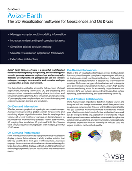 Avizo® Earth the 3D Visualization Software for Geosciences and Oil & Gas