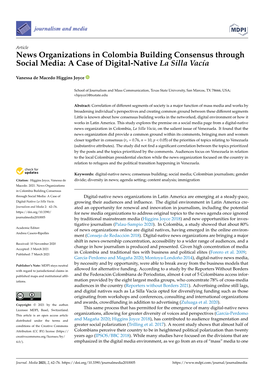 News Organizations in Colombia Building Consensus Through Social Media: a Case of Digital-Native La Silla Vacía