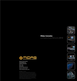 Midas Consoles and Digital Audio Networks 2010