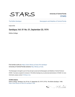 Sandspur, Vol. 81 No. 01, September 20, 1974