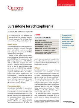 Lurasidone for Schizophrenia