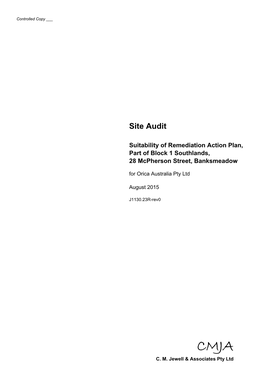 Site Audit Report, August 2015