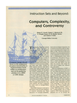 Computers, Complexity, and Controversy