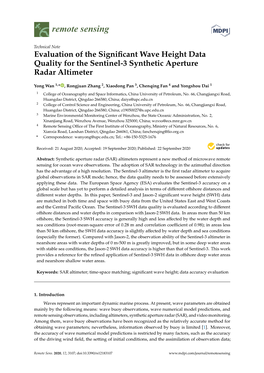 Evaluation of the Significant Wave Height Data Quality for the Sentinel