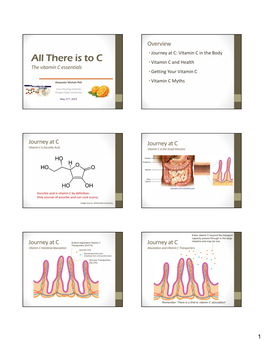 All There Is to C • Vitamin C and Health the Vitamin C Essentials • Getting Your Vitamin C