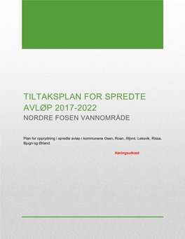 Tiltaksplan for Spredte Avløp 2017-2022 Nordre Fosen Vannområde