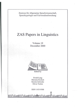 ZAS Papers in Linguistics