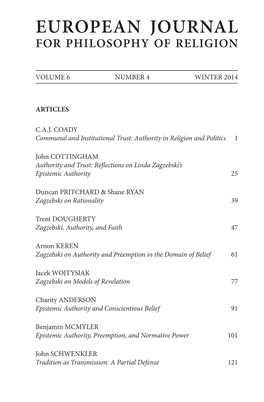 European Journal for Philosophy of Religion