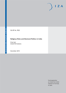 Religious Riots and Electoral Politics in India