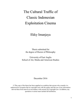 The Cultural Traffic of Classic Indonesian Exploitation Cinema