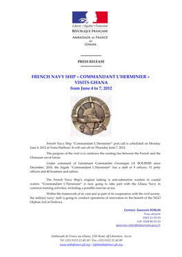 French Navy Ship « Commandant L'herminier