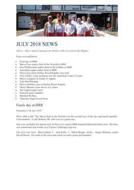 July 2018 News
