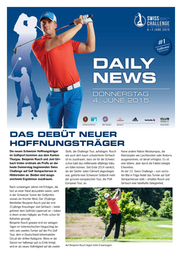 Das Debüt Neuer Hoffnungsträger Die Neuen Schweizer Hoffnungsträger Stufe, Die Challenge Tour, Aufsteigen