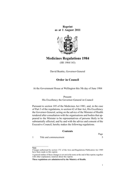 Medicines Regulations 1984 (SR 1984/143)