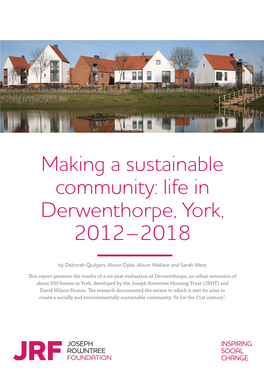Making a Sustainable Community: Life in Derwenthorpe, York, 2012–2018