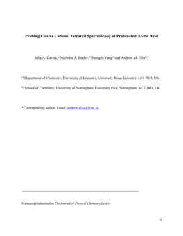 Infrared Spectroscopy of Protonated Acetic Acid