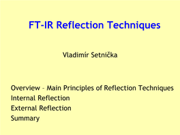 FTIR Reflection Techniques