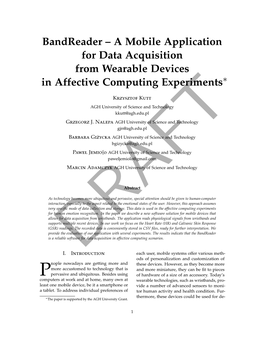 A Mobile Application for Data Acquisition from Wearable Devices in Affective Computing Experiments∗