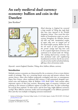 Bullion and Coin in the Danelaw