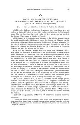 VOIES1 ET STATIONS ANCIENNES DE LA RÉGION DE CITEAUX ET DU VAL DE SAONE (Par M. B. Moreau, Correspondant) § 1. — Voie, A, Al