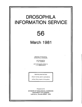 DROSOPHILA INFORMATION SERVICE March 1981