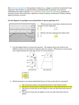 Eg, Change Or Extinction of Particular Living Organisms; Field Evidence Or