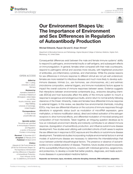 Our Environment Shapes Us: the Importance of Environment and Sex Differences in Regulation of Autoantibody Production