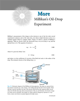 Moremore Millikan’S Oil-Drop Experiment