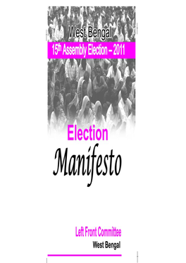 West Bengal: Election Manifesto