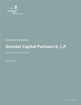 Genstar Capital Partners X, LP