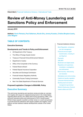Review of Anti-Money Laundering and Sanctions Policy and Enforcement