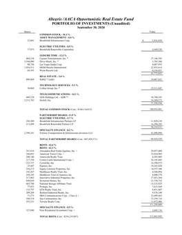 Altegris /AACA Opportunistic Real Estate Fund