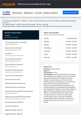 356 Bus Time Schedule & Line Route