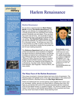 Harlem Renaissance Special Points of Interest