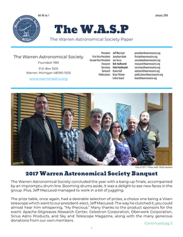 The W.A.S.P the Warren Astronomical Society Paper