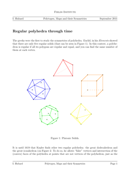 Regular Polyhedra Through Time