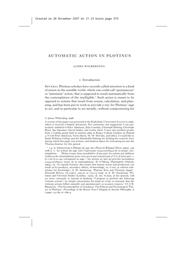 Automatic Action in Plotinus