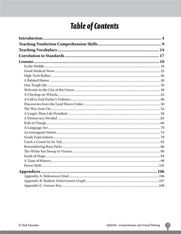 Table of Contents