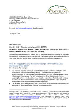 Does the Proposed Housing Development Comply with the Stirling Local Development Plan 2018? No It Does Not