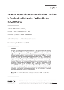Structural Aspects of Anatase to Rutile Phase Transition in Titanium Dioxide Powders Elucidated by The