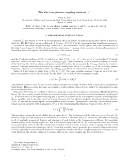 The Electron-Phonon Coupling Constant 