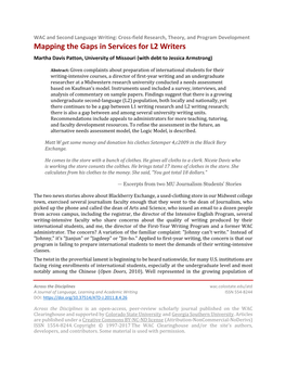 Mapping the Gaps in Services for L2 Writers Martha Davis Patton, University of Missouri (With Debt to Jessica Armstrong)