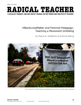 Blacklivesmatter and Feminist Pedagogy: Teaching a Movement Unfolding