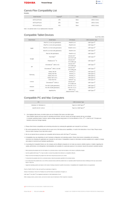 Canvio Flex Compatibility List Compatible Tablet Devices