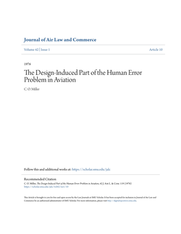 The Design-Induced Part of the Human Error Problem in Aviation, 42 J