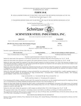 SCHN 2020 Form 10-K