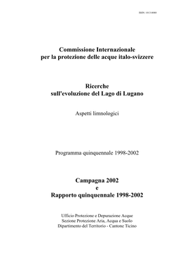 Commissione Internazionale Per La Protezione Delle Acque Italo-Svizzere