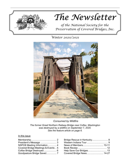 The Newsletter of the National Society for the Preservation of Covered Bridges, Inc